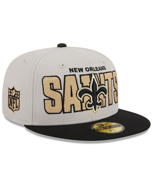 Men's Stone, Black New Orleans Saints 2023 NFL Draft On Stage 59FIFTY Fitted Hat