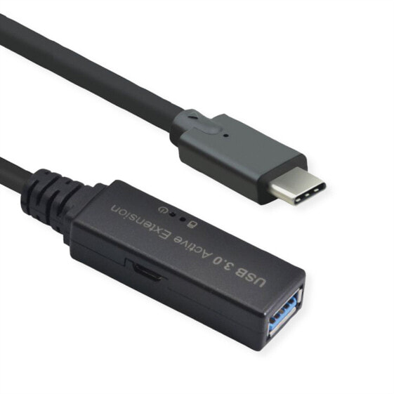 ROLINE Ultralanges USB3.2 Gen1 Verlängerungskabel C-A ST/BU 15m - Cable - Digital