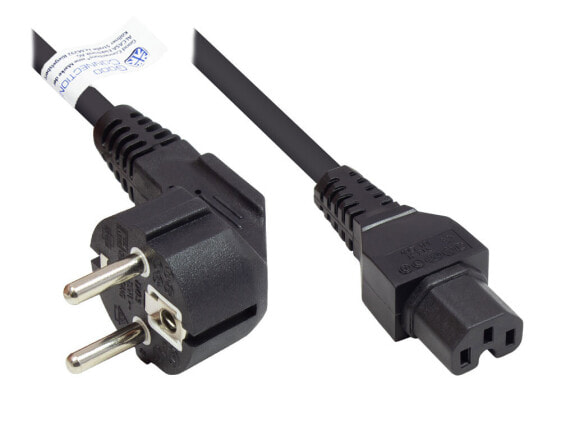 Good Connections P0150-S010 - 1 m - Power plug type E+F - C15 coupler - H05V2V2-F - 250 V - 10 A