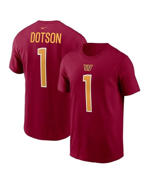 Men's Jahan Dotson Burgundy Washington Commanders 2022 NFL Draft First Round Pick Player Name & Number T-shirt