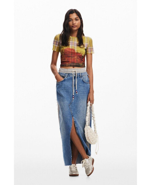 Women's Hybrid denim midi skirt