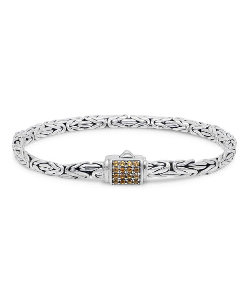 Citrine & Borobudur Oval 5mm Chain Bracelet in Sterling Silver