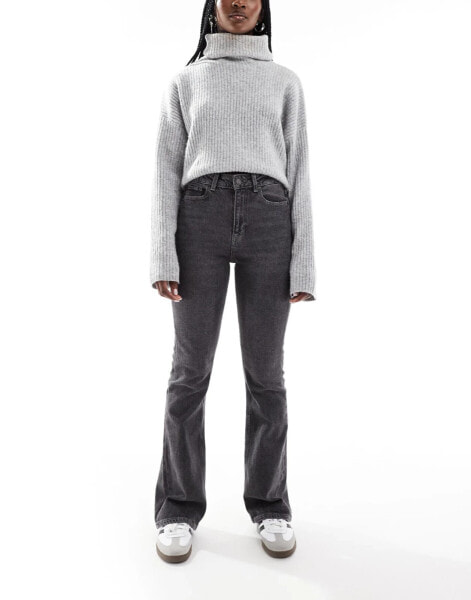 JJXX Turin high waisted bootcut jeans in grey wash