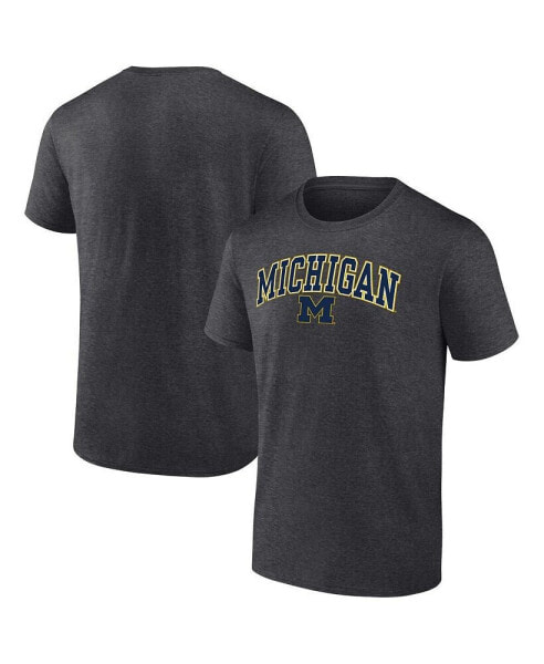 Men's Heather Charcoal Michigan Wolverines Campus T-shirt