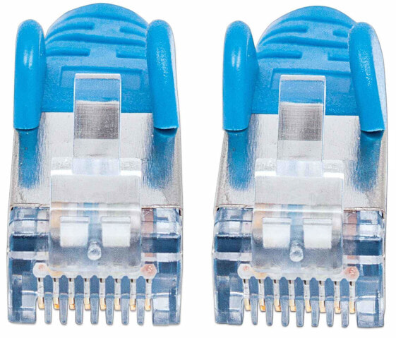 Intellinet Network Patch Cable - Cat7 Cable/Cat6A Plugs - 7.5m - Blue - Copper - S/FTP - LSOH / LSZH - PVC - Gold Plated Contacts - Snagless - Booted - Polybag - 7.5 m - Cat7 - S/FTP (S-STP) - RJ-45 - RJ-45 - Blue
