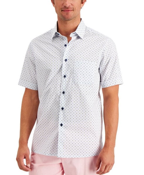 Рубашка мужская Club Room Regular-Fit Geo Dobby, созданная для Macy's