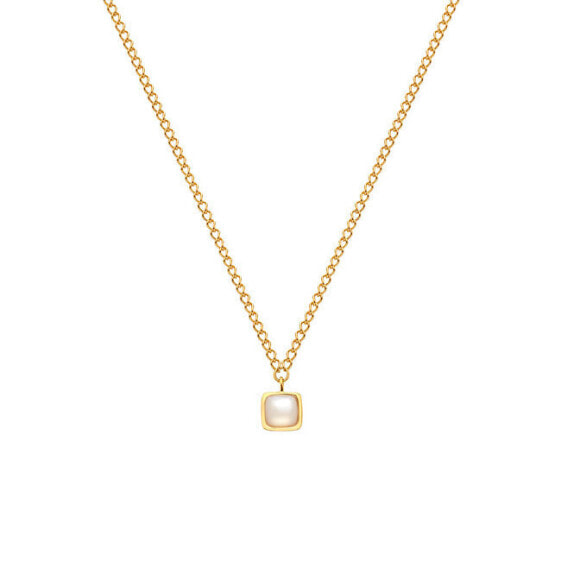 Fine Gold Plated Necklace with Pearl and Diamond Gemstones DN198