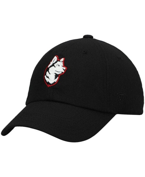 Men's Black Northeastern Huskies Primary Logo Staple Adjustable Hat