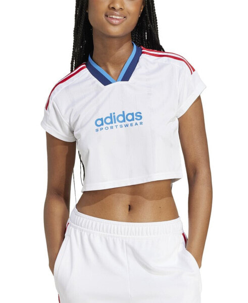 Women's Tiro 3-Stripes Short-Sleeve Crop Top