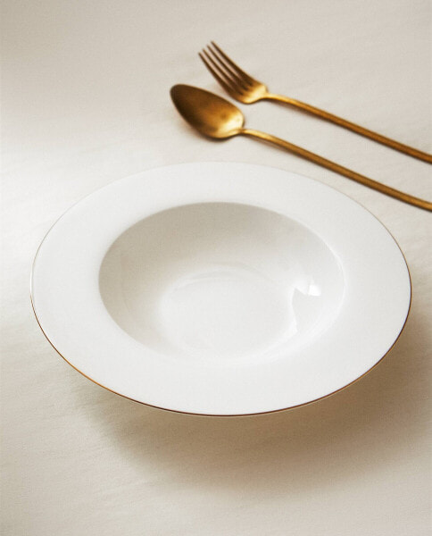 Тарелка для супа костяная китайская с ободком ZARAHOME Bone China