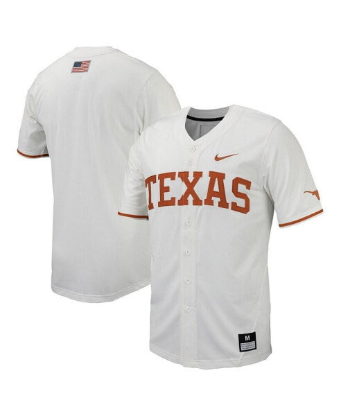 Men's White Texas Longhorns Replica Full-Button Baseball Jersey