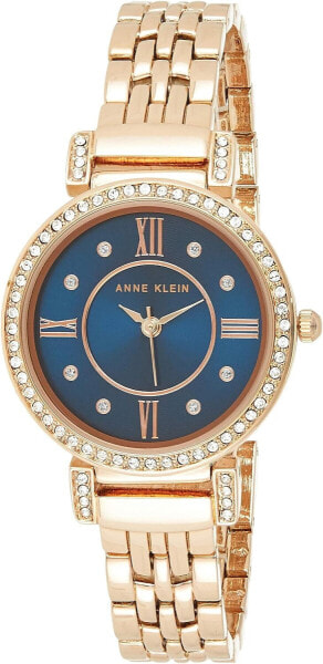 Anne Klein Premium Armbanduhr mit Kristallbesatz, AK/2928NVRG