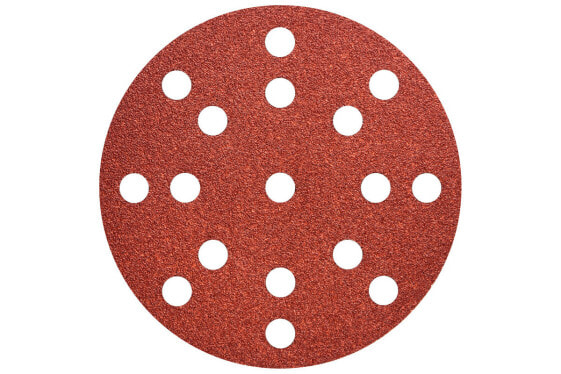 Metabo 50 Hook and loop sanding sheets 125 mm - P100 - H+M - "multi-hole" (626851000) - Sanding sheet - Metal - Polyester - Stainless steel - Steel - Wood - Red - Round - 12.5 cm - 50 pc(s)