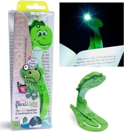 Lampka biurkowa Thinking Gifts Flexilight Pals Dinosaur Green - Lampka do książki