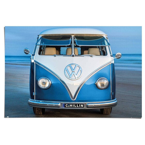 Poster Volkswagen Bulli Blau