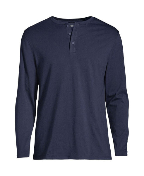 Men's Big & Tall Supima Jersey Long Sleeve Henley T-Shirt