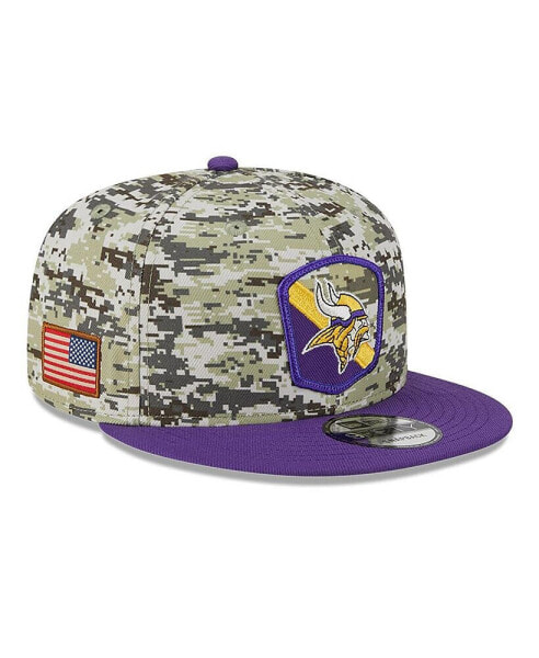 Men's Camo, Purple Minnesota Vikings 2023 Salute To Service 9FIFTY Snapback Hat