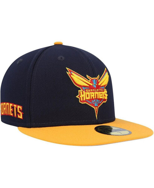 Men's Navy, Gold Charlotte Hornets Midnight 59FIFTY Fitted Hat