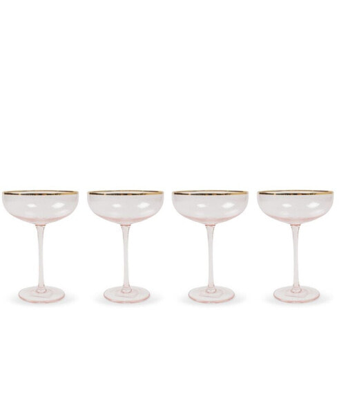 Glass Wine Coupe, 4 Piece Set