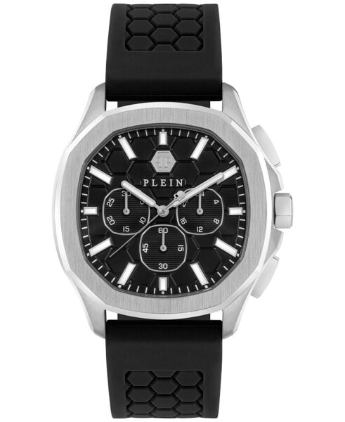 Men's Chronograph Spectre Black Silicone Strap Watch 44mm