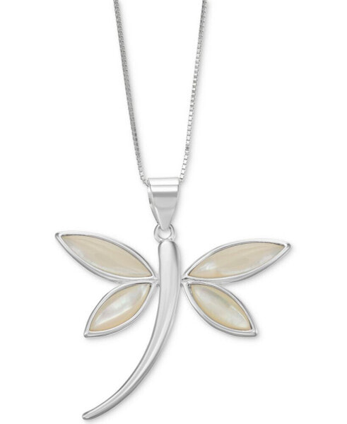 Macy's mother-of-Pearl Dragonfly 18" Pendant Necklace in Sterling Silver