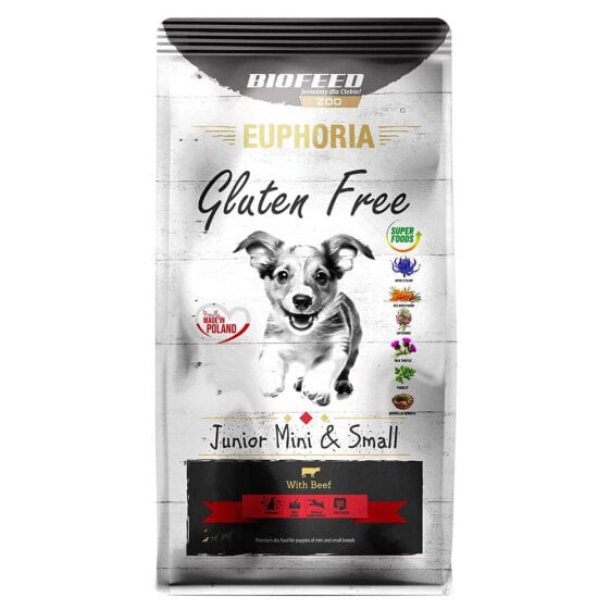 BIOFEED Euphoria gluten free junior mini & small beef 12 kg dog food