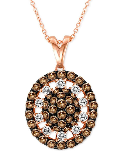 Le Vian chocolate Diamonds (1-3/8 ct. t.w.) & Vanilla Diamonds (1/3 ct. t.w.) Oval 18" Pendant Necklace in 14k Rose Gold