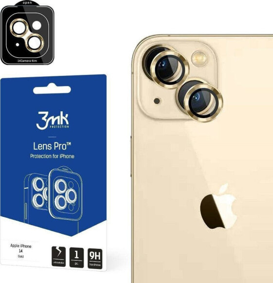 3MK Szkło hybrydowe na obiektyw aparatu 3MK Lens Protection Pro Apple iPhone 14 złoty/gold