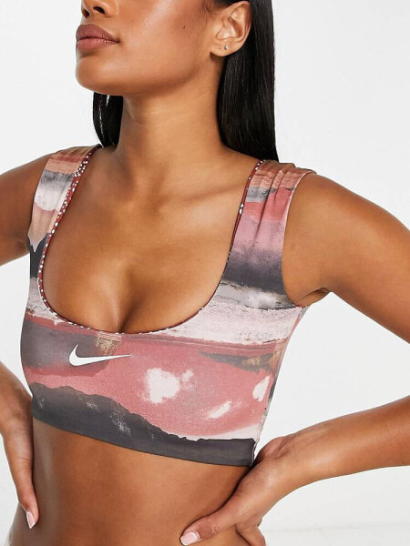 Nike Swimming Adventure reversible bikini top in pink 