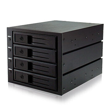 ICY BOX IB-564SSK - 3x 5.25" - Storage drive tray - 2.5" - SATA - SATA II - SATA III - Serial Attached SCSI (SAS) - Black - Aluminium