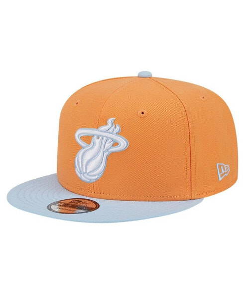 Men's Orange/Light Blue Miami Heat 2-Tone Color Pack 9fifty Snapback Hat