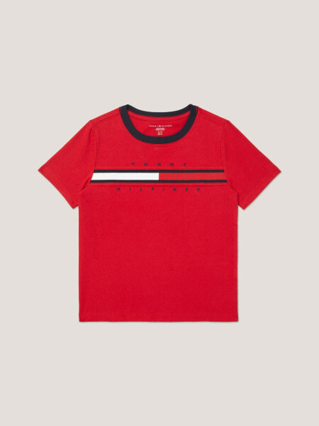 Kids' Flag Stripe Logo Ringer T-Shirt