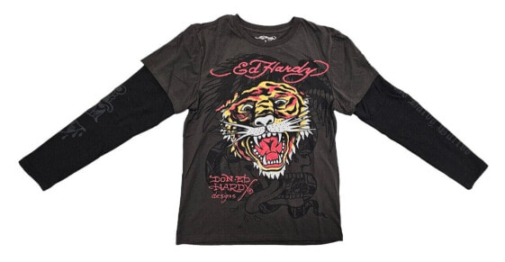 Ed Hardy Tiger Hang Down Thermal Tee - EHMD1203-5