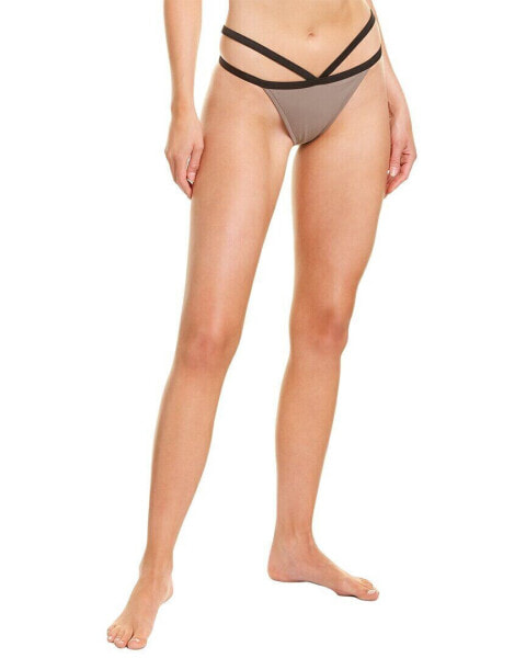 Sports Illustrated Swim Strappy Banded Bikini Bottom Women's Black Xl