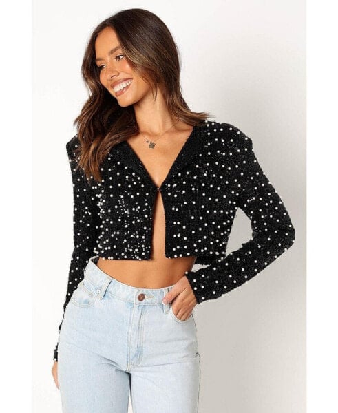 Women's Monica All Over Pearl Crop Jacket