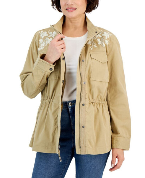 Куртка с вышивкой Style & Co "Цветочная", для женщин, создана для Macy's.