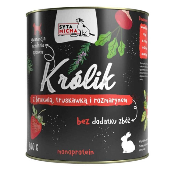 SYTA MICHA Rabbit with swede and strawberry 800g wet food for dog