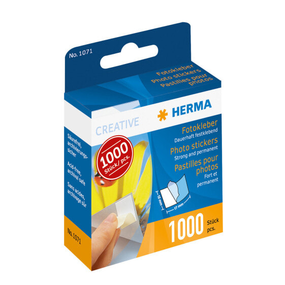 HERMA Photo stickers in cardboard dispender 1000 pcs. - White - 17 mm - 12 mm - 1000 pc(s)