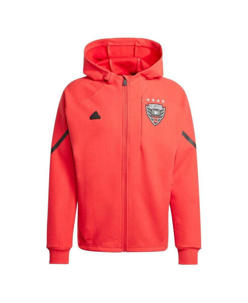Куртка Adidas мужская красная D.C. United 2024 Anthem Travel с регланом и молнией