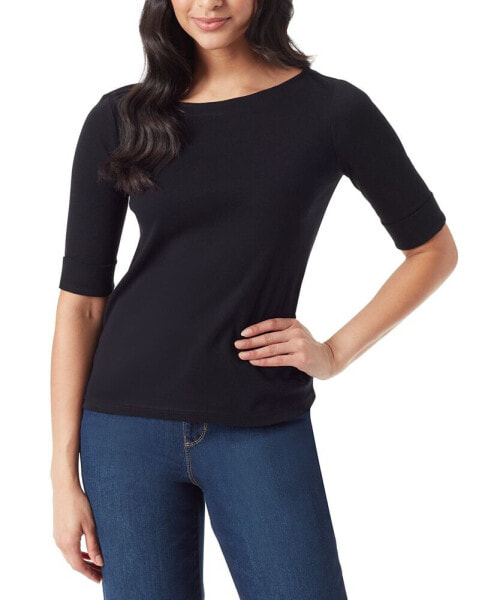 Women's Alanis Boat Neck Elbow-Sleeve T-Shirt