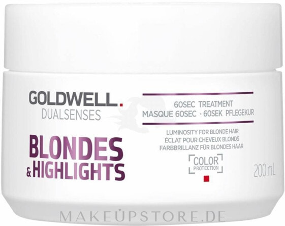 Haarmaske für blondes und gesträhntes Haar - Goldwell Dualsenses Blondes & Highlights 60sec Treatment 200 ml