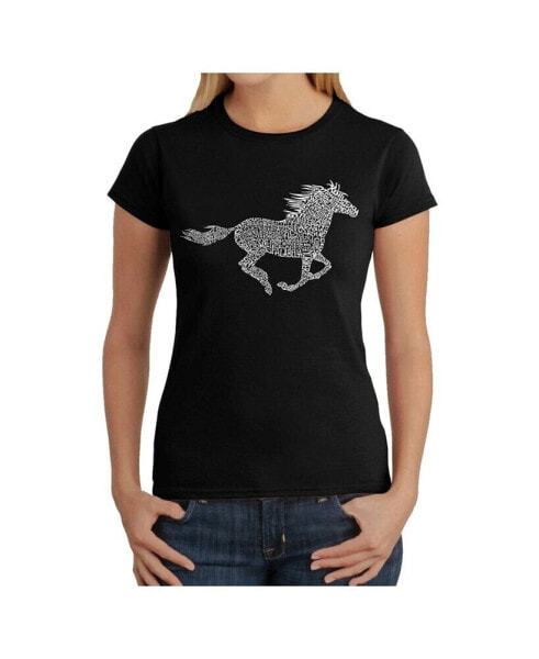 Women's Word Art T-Shirt - Horse Breeds