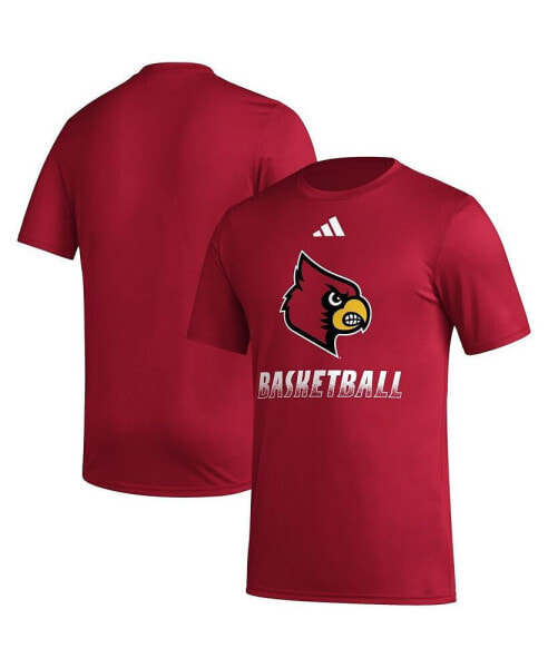 Men's Red Louisville Cardinals Fadeaway Basketball Pregame AEROREADY T-shirt