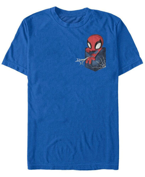 Marvel Men's Spider-Man Left Chest Pocket Short Sleeve T-Shirt