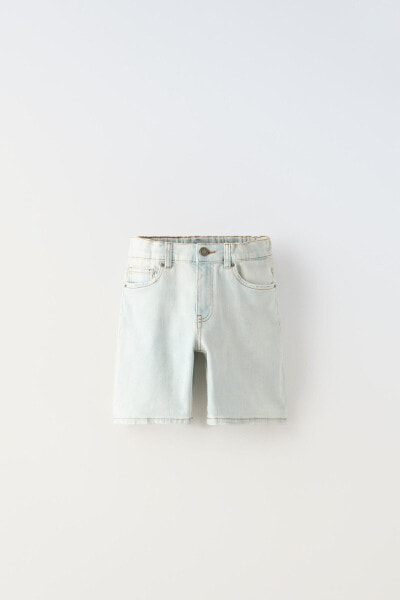 Regular fit denim bermuda shorts