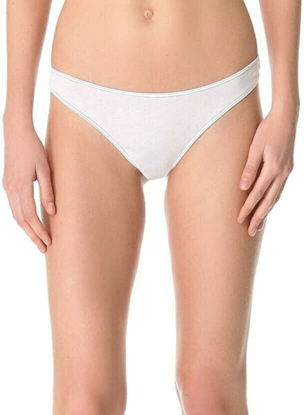 Skin 187909 Womens Solid Classic Cotton Thong Underwear White Size Small
