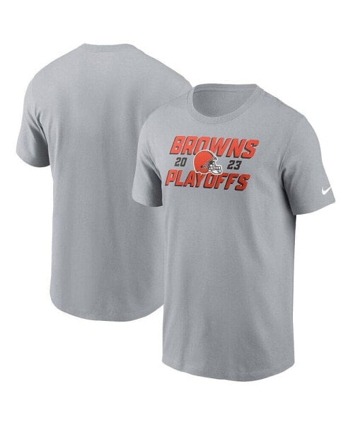 Men's Gray Cleveland Browns 2023 NFL Playoffs Iconic T-shirt