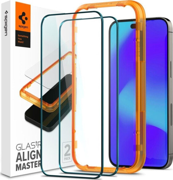 Spigen Szkło hartowane Spigen GLAS.tR Slim AlignMaster Apple iPhone 14 Pro Max Black [2 PACK]