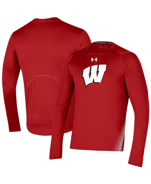Men's Red Wisconsin Badgers 2021 Sideline Training Performance Long Sleeve T-shirt