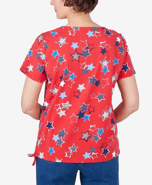 Women's Stars Side Tie Short Sleeve Tee